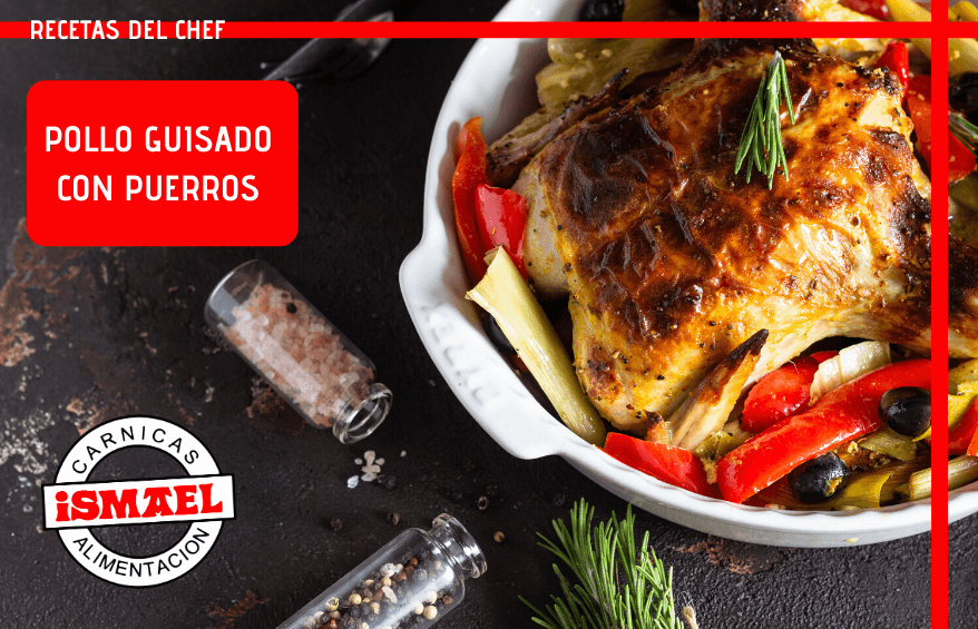 receta de pollo asado guisado puerros