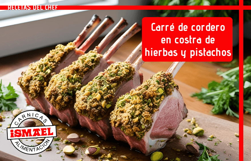 receta carre de cordero con pistachos
