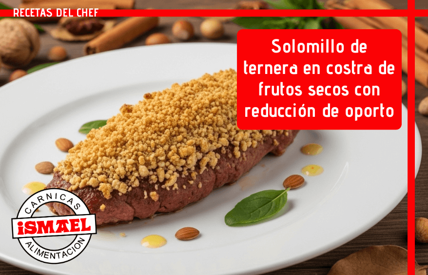 receta solomillo ternera costra frutos secos oporto plato elegante