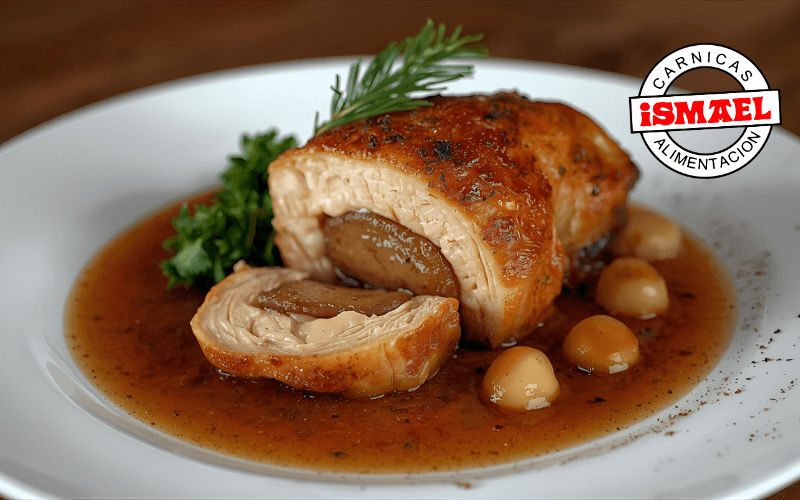 ingredientes capon relleno castañas foie pedro ximenez ave