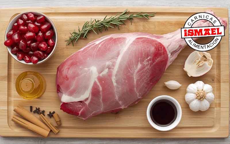 ingredientes pierna cordero lechal granada especias miel romero