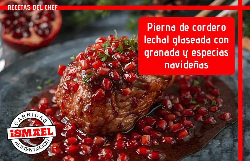 receta pierna cordero lechal glaseada granada especias navidenas