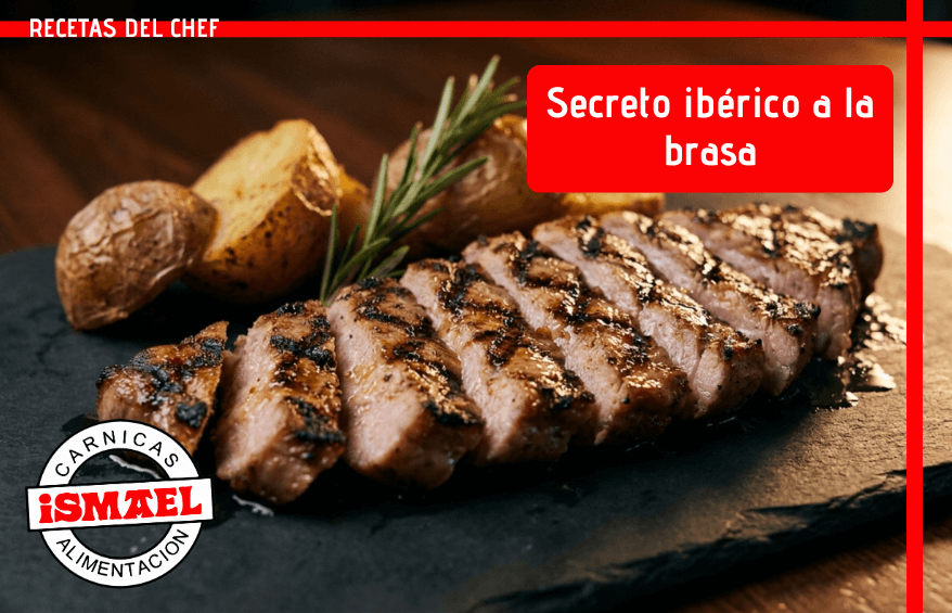 secreto iberico a la brasa emplatado en plato profesional